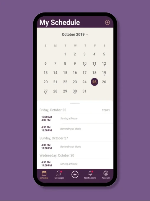 Sit With Me app — Share Your Schedule